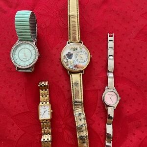 Gold and Silver Analog Watch Set
